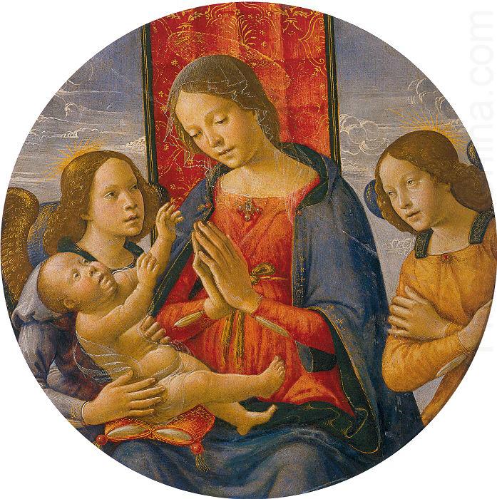 Virgin Adoring the Child with Two Angels, Mainardi, Sebastiano